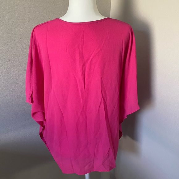 HOT PINK BATWING SLEEVE TOP - Picture 5 of 6